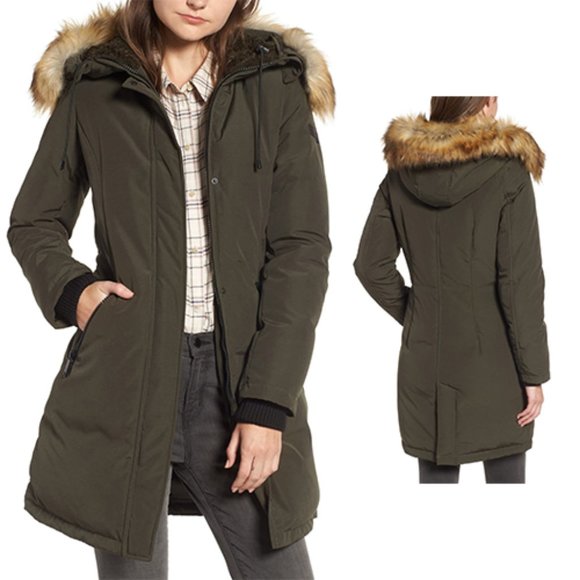 Sam Edelman Jackets & Blazers - Sam Edelman Faux Fur Trim Hooded Down Jacket XS